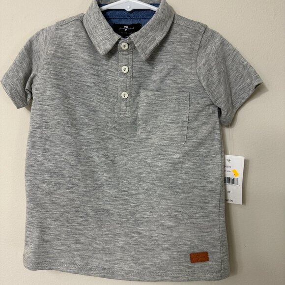 NWT 7 For All Mankind 2 Piece Set Knit Denim/Jean Shorts and Polo Shirt  Boys 3T - Picture 7 of 10